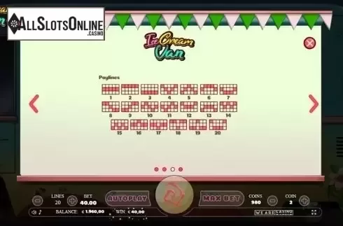 Paylines. Ice Cream Van from We Are Casino