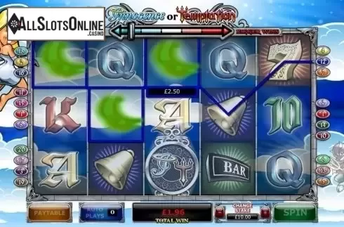 Win screen 1. Innocence or Temptation from Playtech