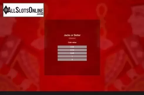 Bet choosing screen. Jacks or Better (Espresso Games) from Espresso Games
