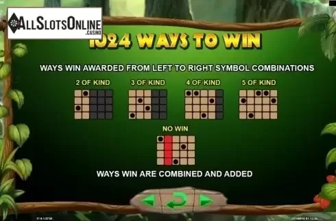 Paytable 4. Jungle King (Spadegaming) from Spadegaming