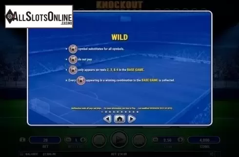 Paytable. Knockout Football from Habanero