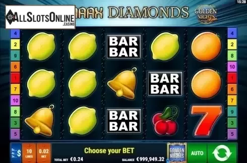 Reel screen. Maaax Diamonds GDN from Gamomat