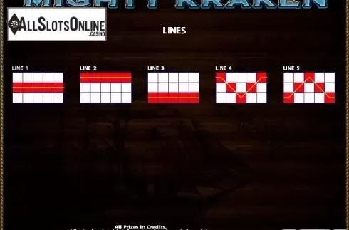 Paytable 2. Mighty Kraken from Casino Technology