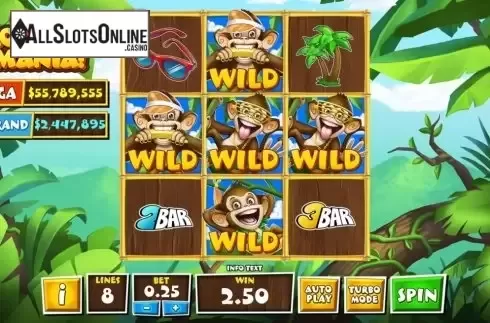 Reel Screen. Monkey Mania from Playtech Origins