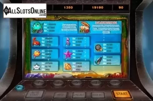 Paytable. Ocean (X Room) from X Room