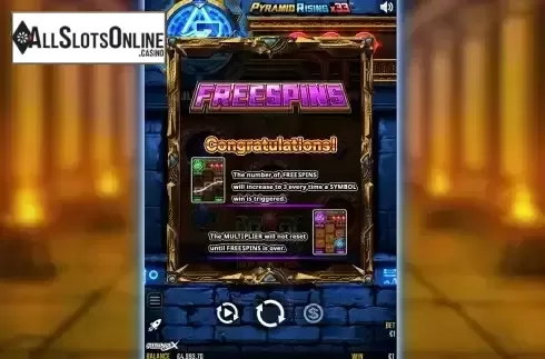 Free Spins Win Screen