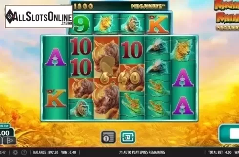 Win Screen 1. Raging Rhino Megaways from Red7