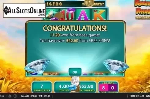 Total Win. Raging Rhino Megaways from Red7
