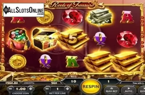 Win Screen. Reels of Treasure from Nucleus Gaming