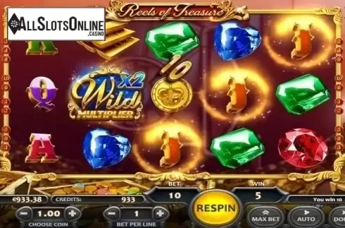 Win Screen. Reels of Treasure from Nucleus Gaming