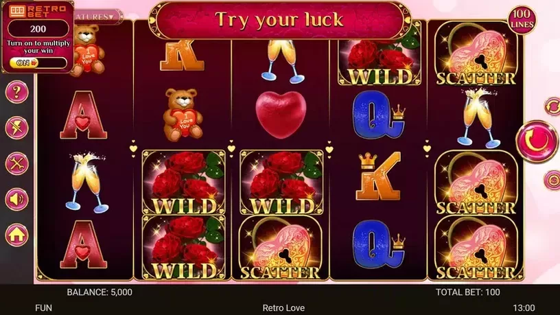 Retro Love slot screenshot 1
