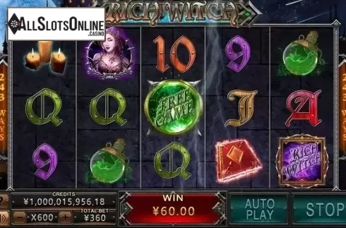 Win Screen. Rich Witch from CQ9Gaming