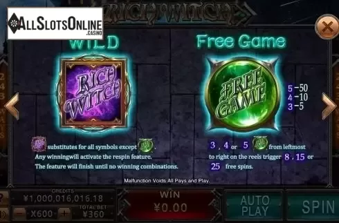 Wild & Scatter. Rich Witch from CQ9Gaming