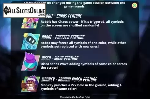 Character screen