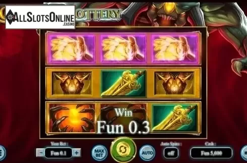 Win screen. Roshan Lottery from OneTouch