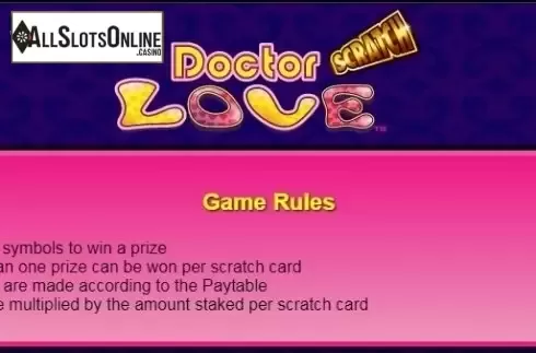 Paytable 1. Scratch Dr Love from NextGen
