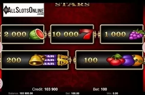 Paytable. Stars (KAJOT) from KAJOT