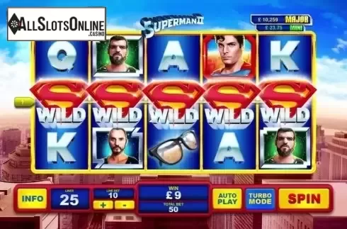 Screen 1. Superman II Slot from Playtech