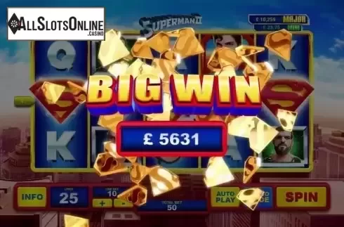 Screen 2. Superman II Slot from Playtech