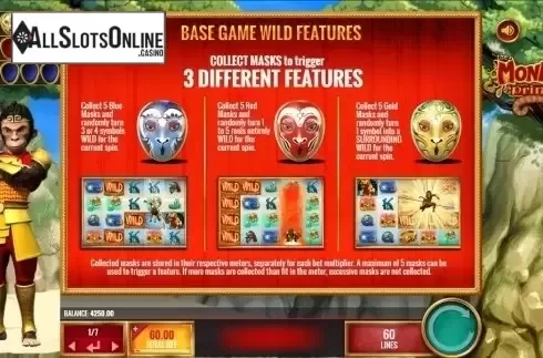 Paytable 1. The Monkey Prince from IGT