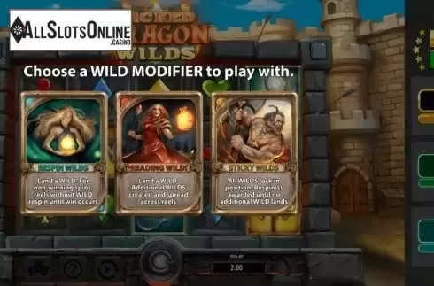 Start Screen. Wicked Dragon Wilds from Red7