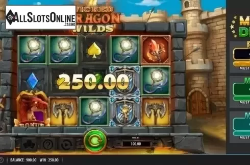 Win Screen 1. Wicked Dragon Wilds from Red7