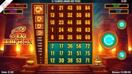 Slingo Cash Eruption slot screenshot 1