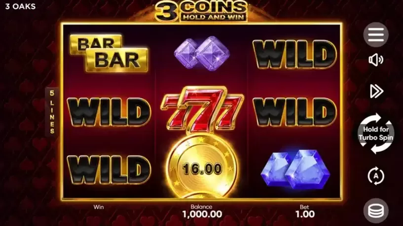 3 Coins Hold and Win slot screenshot 