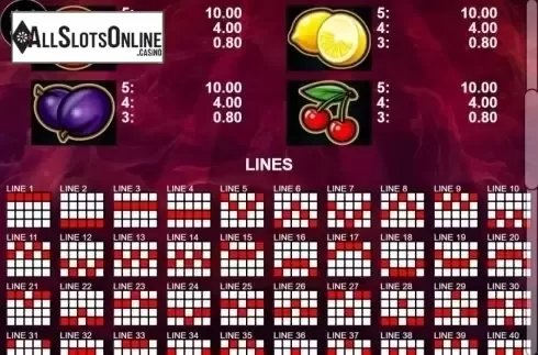 Paytable 2. 50 Treasures from Casino Technology