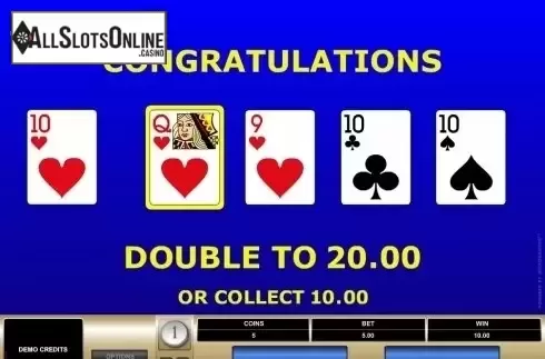 Game Screen. All American Poker (Microgaming) from Microgaming