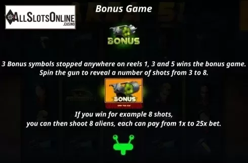Paytable 3. Area 51 from Concept Gaming