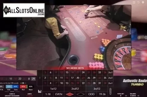 Game Screen 1. Auto Roulette Live Turbo from Authentic Gaming