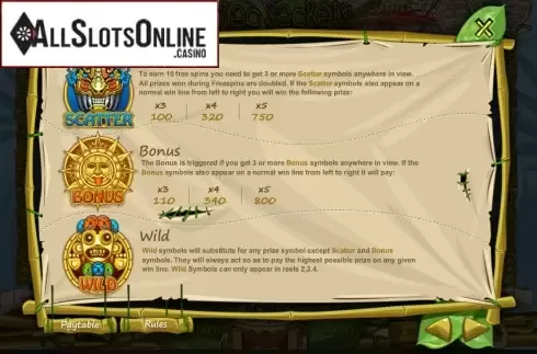 Screen2. Aztec Secrets from 1X2gaming