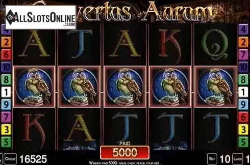 Big win screen. Convertus Aurum HD from Merkur