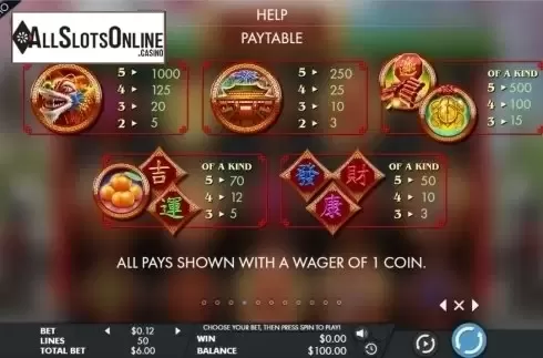 Paytable 2. Da Hong Bao from Genesis
