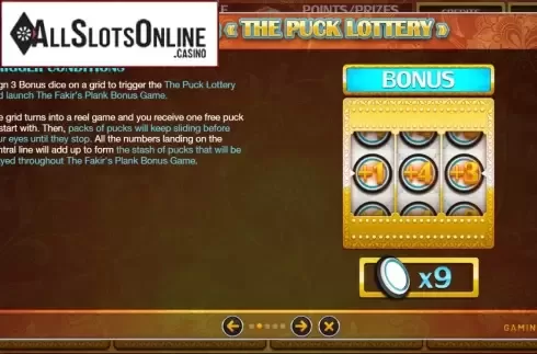 Paytable 1. Fakir Dice from GAMING1