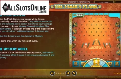 Paytable 2. Fakir Dice from GAMING1