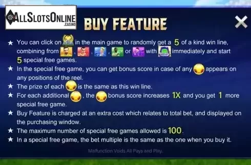 Buy feature screen