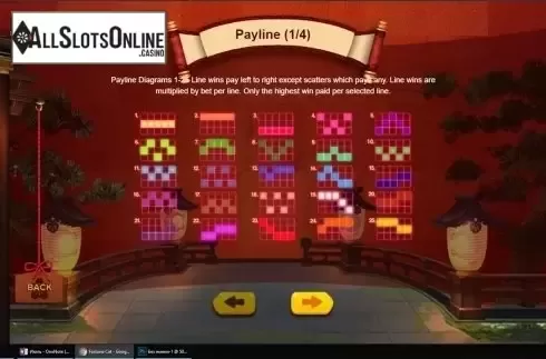 Paytable . Fortune Cat (Triple Profits Games) from Triple Profits Games
