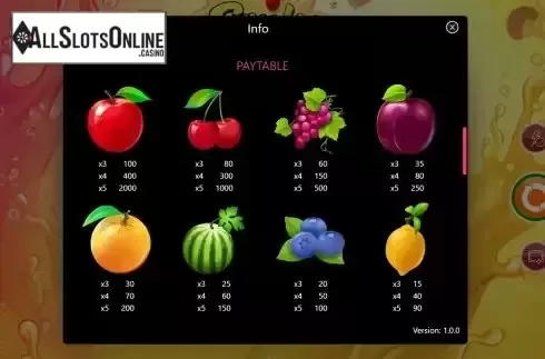 PayTable screen
