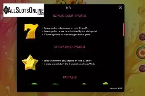 Game Features screen 2