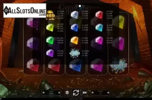 Paytable screen