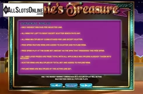Paytable 4. Genie's Treasure (2by2) from 2by2 Gaming