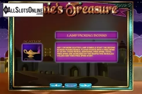 Paytable 2. Genie's Treasure (2by2) from 2by2 Gaming