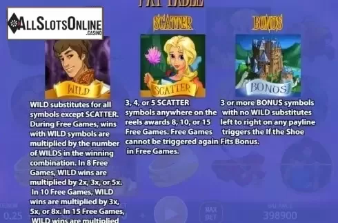 Paytable 2. Glass Slipper ( KA GAMING) from KA Gaming