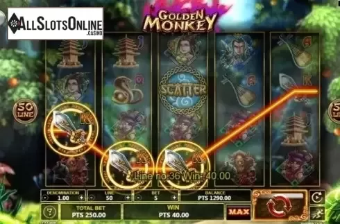 Win screen. Golden Monkey (Spadegaming) from Spadegaming