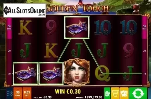 Win screen. Golden Touch from Gamomat