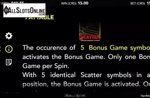 Bonus game screen