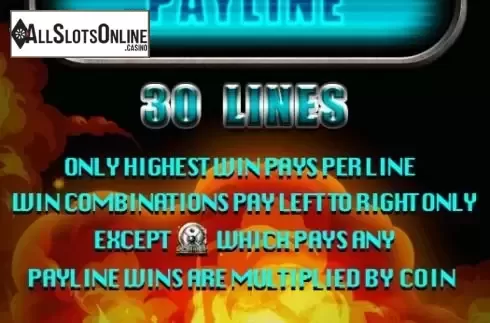 Paylines screen