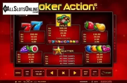 Paytable 1
